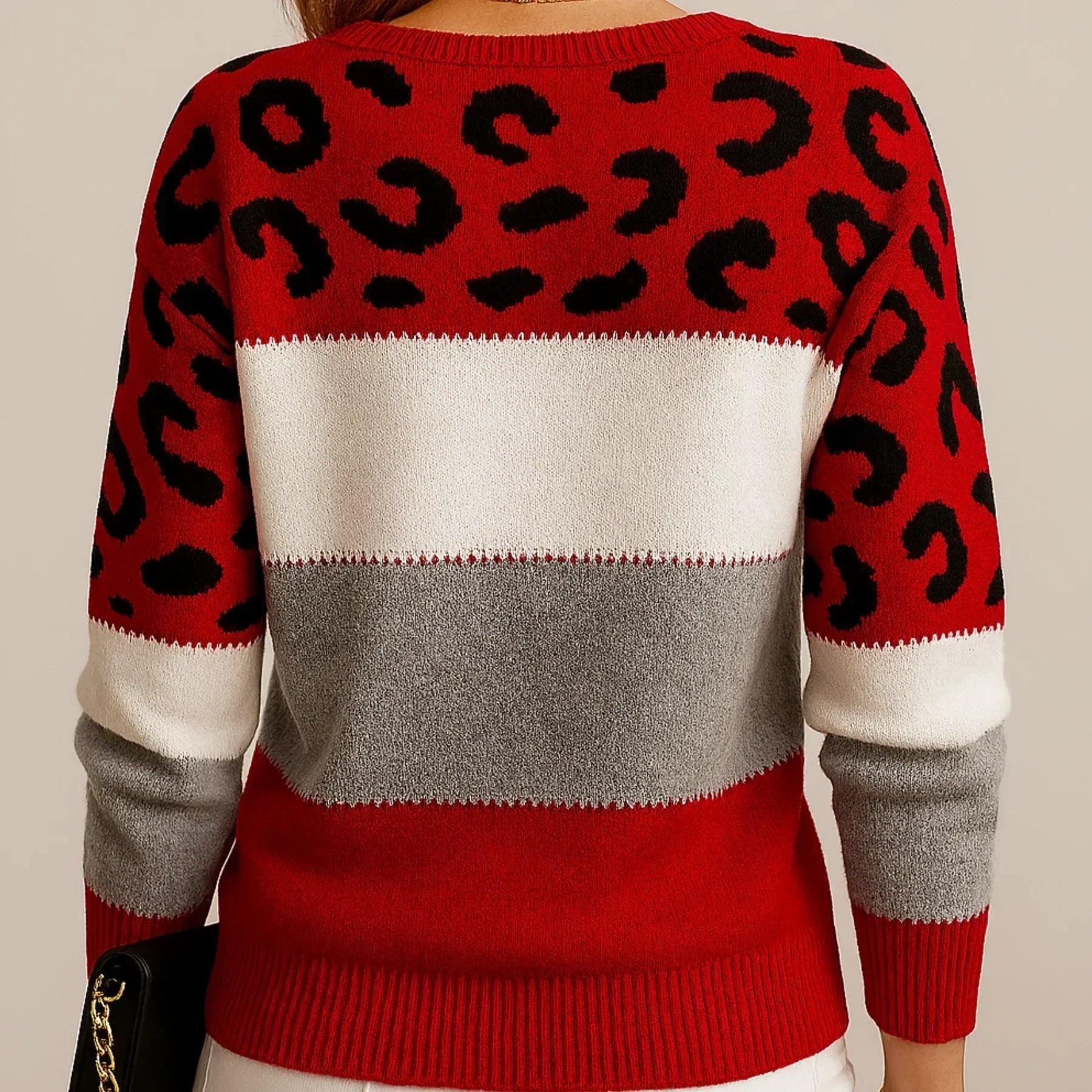 GUADA - Jersey casual con estampado de leopardo