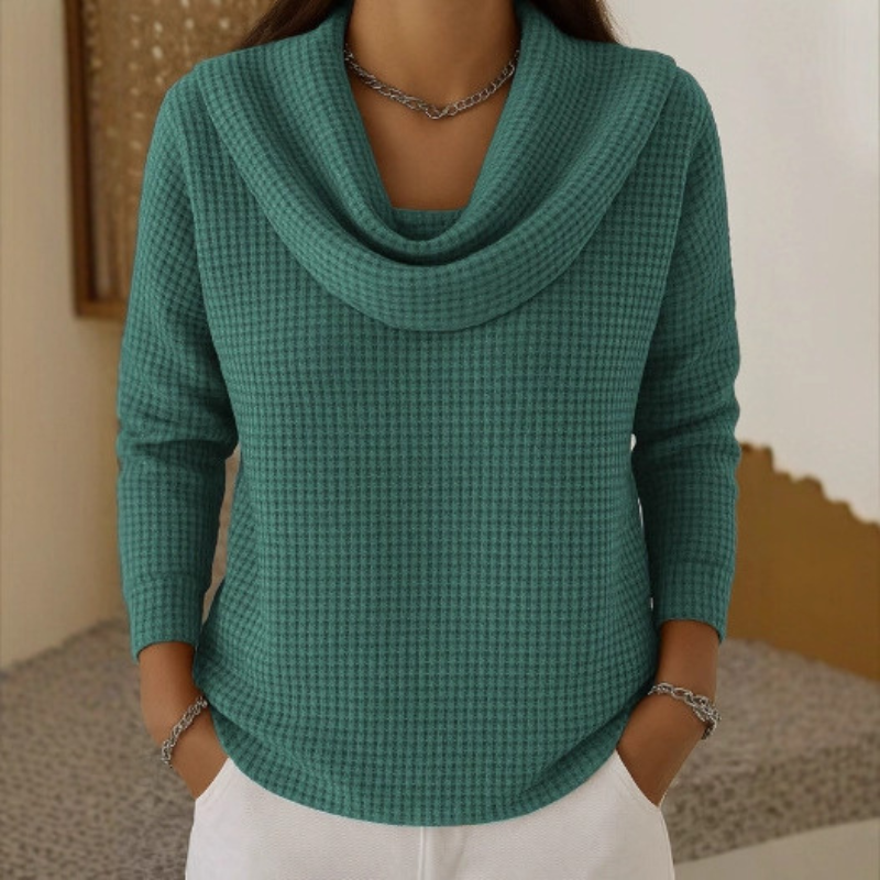 RELINA - Jersey cálido con cuello vuelto elegante