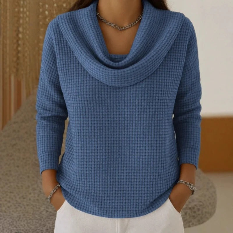 RELINA - Jersey cálido con cuello vuelto elegante