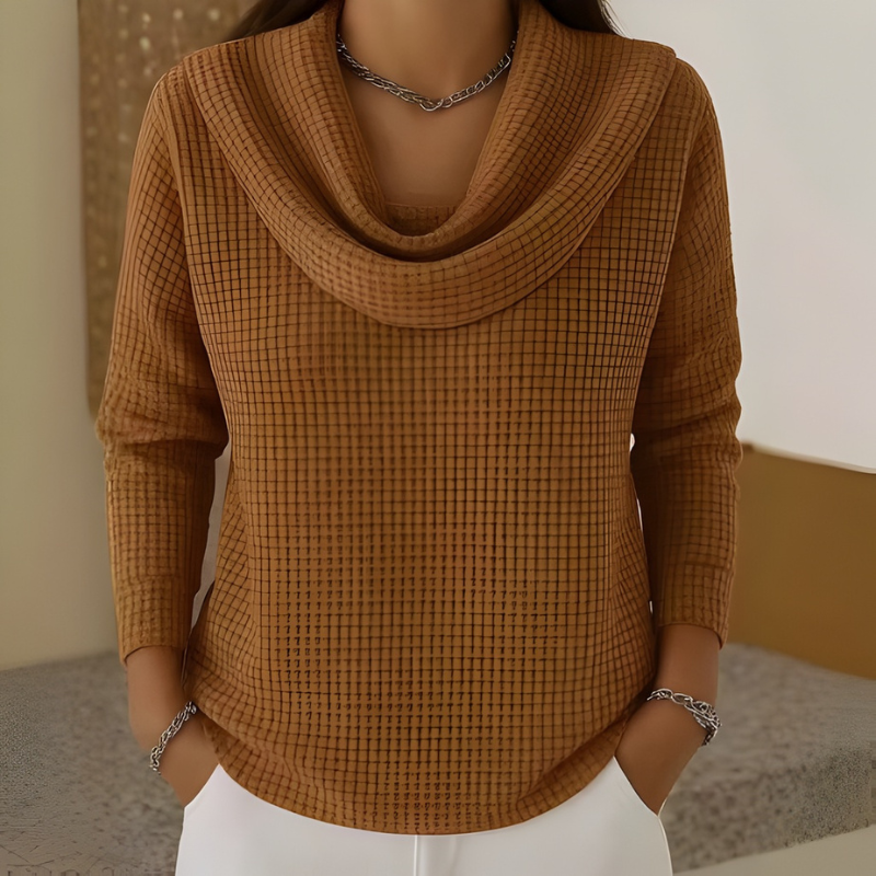 RELINA - Jersey cálido con cuello vuelto elegante