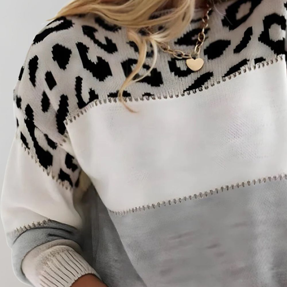 GUADA - Jersey casual con estampado de leopardo