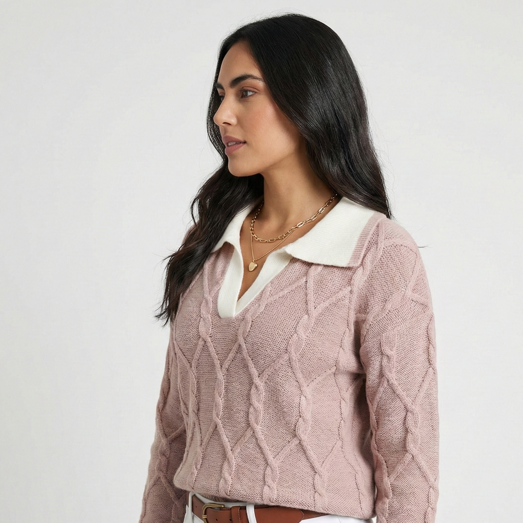 ALEIA -  Suéter Elegante Con Cuello Vuelto