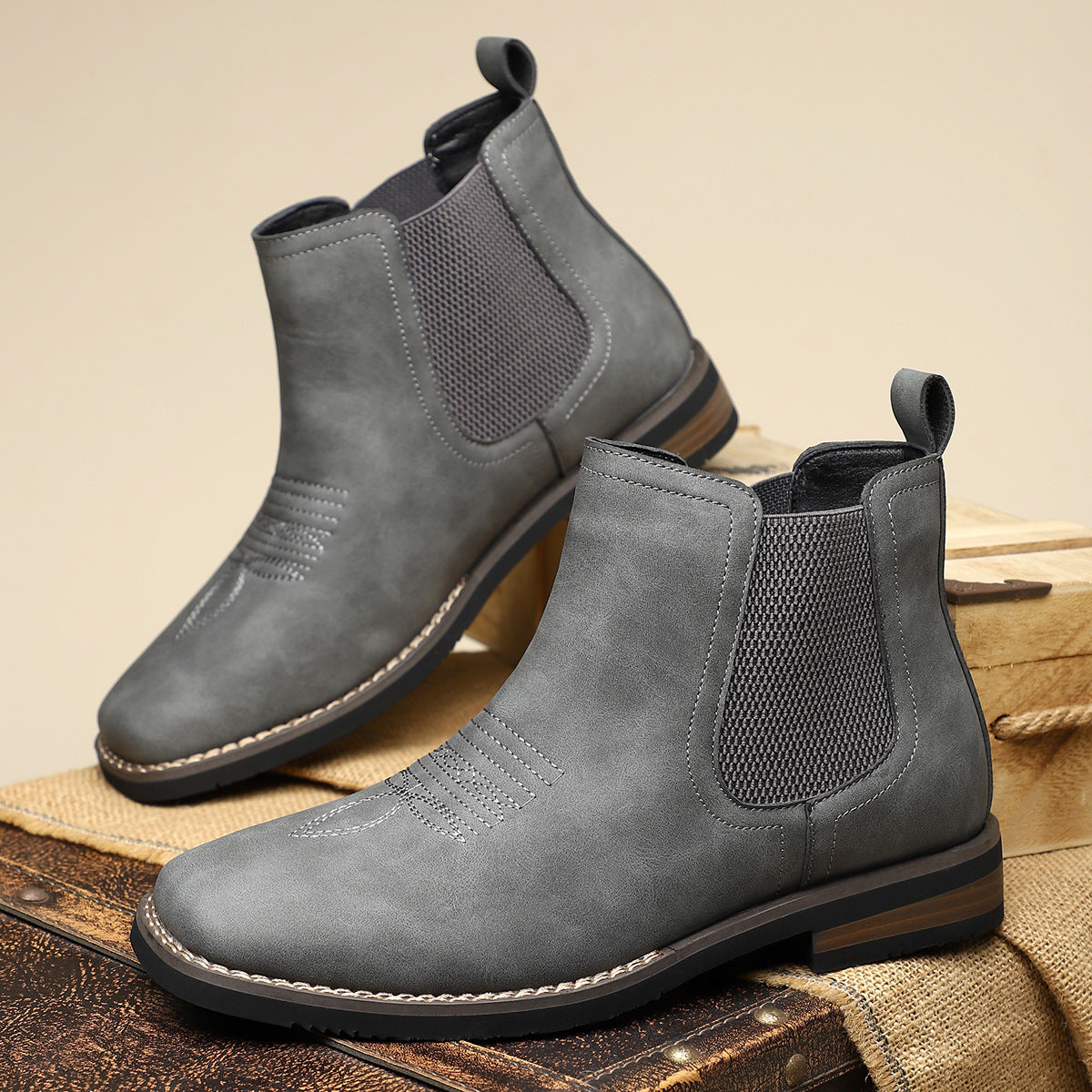PONFERRADA - Botas clásicas de piel para hombre