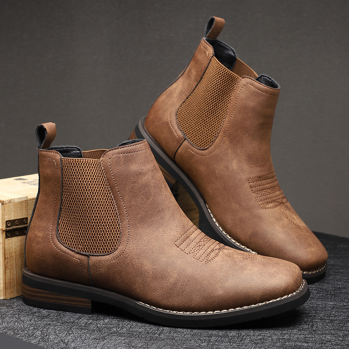 PONFERRADA - Botas clásicas de piel para hombre