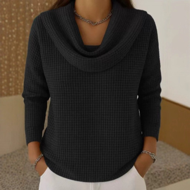 RELINA - Jersey cálido con cuello vuelto elegante