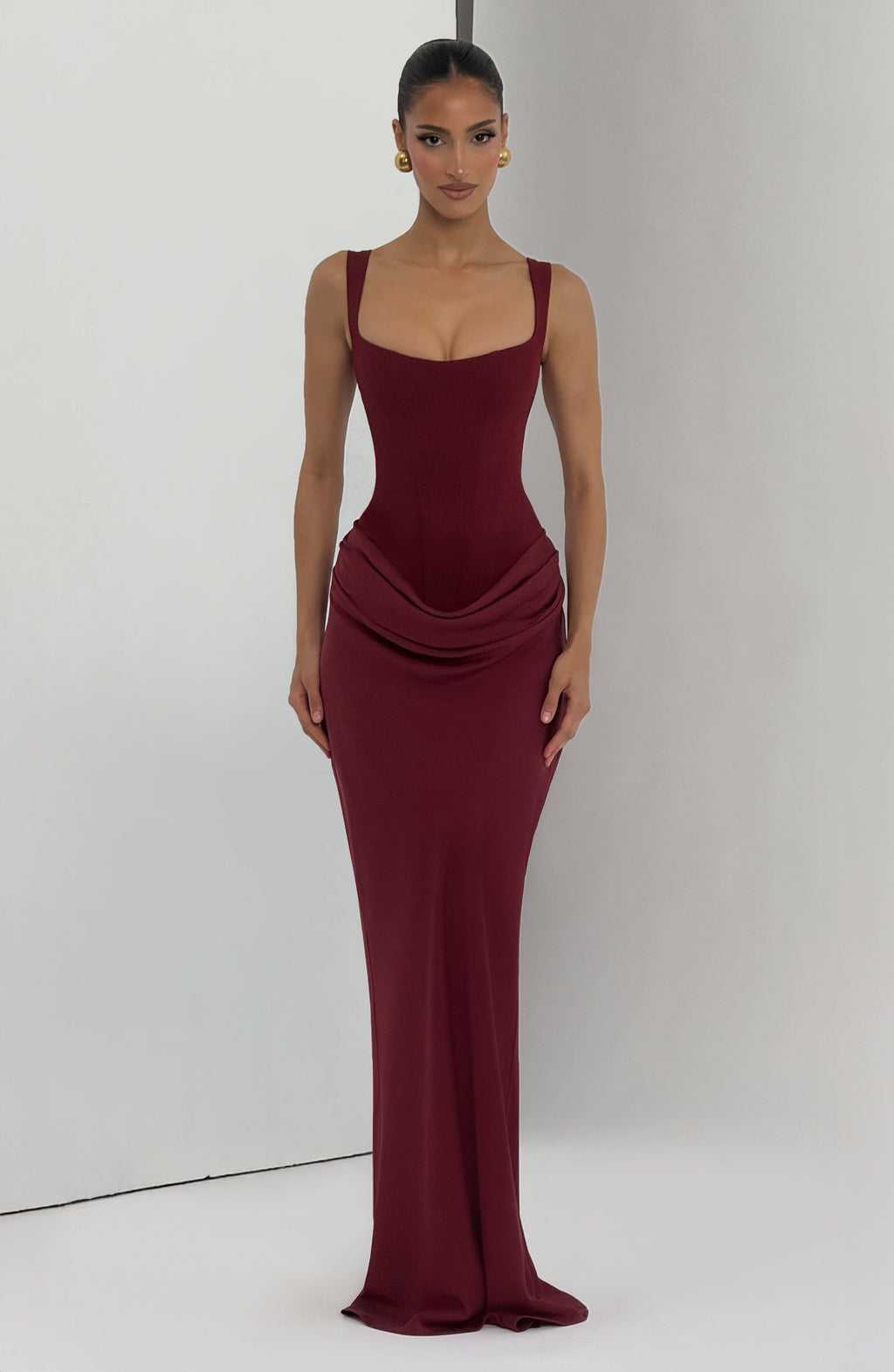 Cornelia™ | Vestido Largo Borgoña
