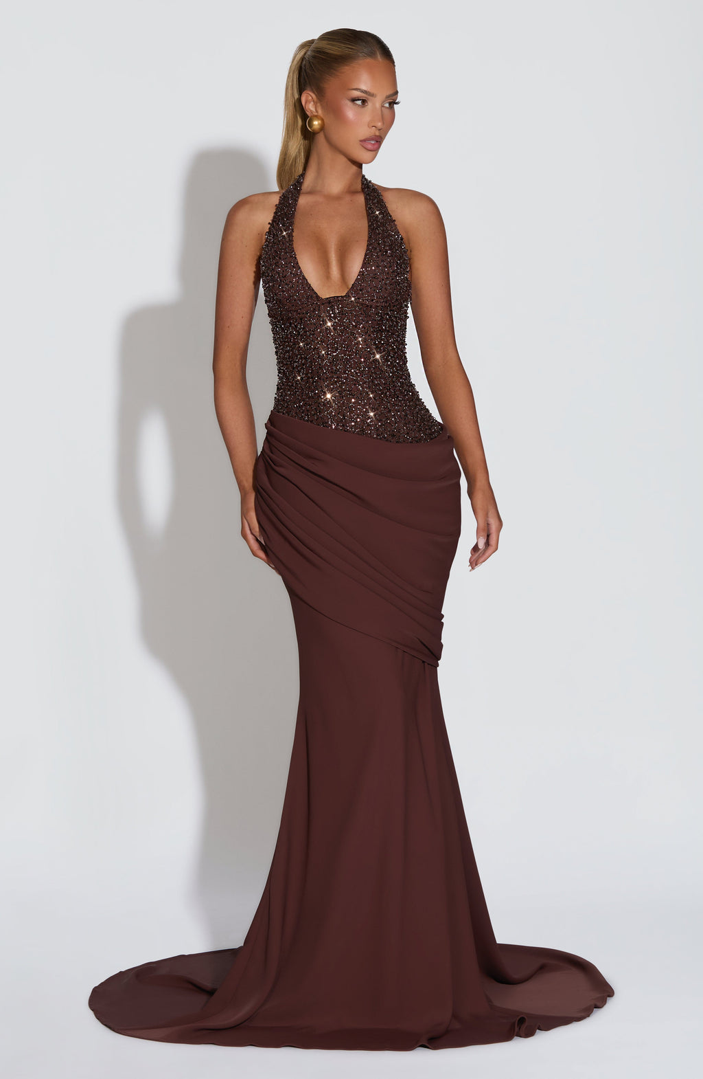 Taylor™ | Vestido Marrón Ciruela