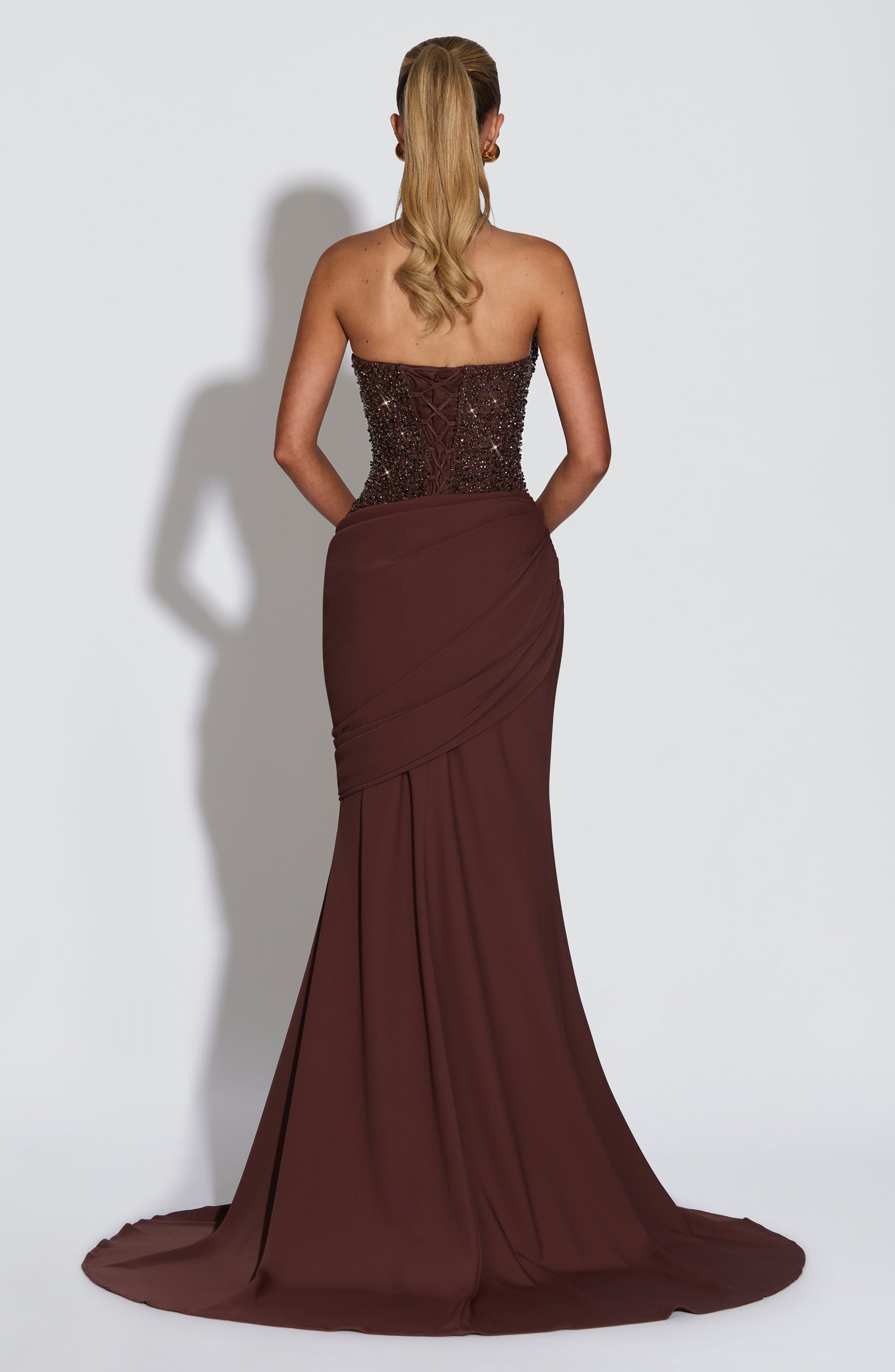 Taylor™ | Vestido Marrón Ciruela